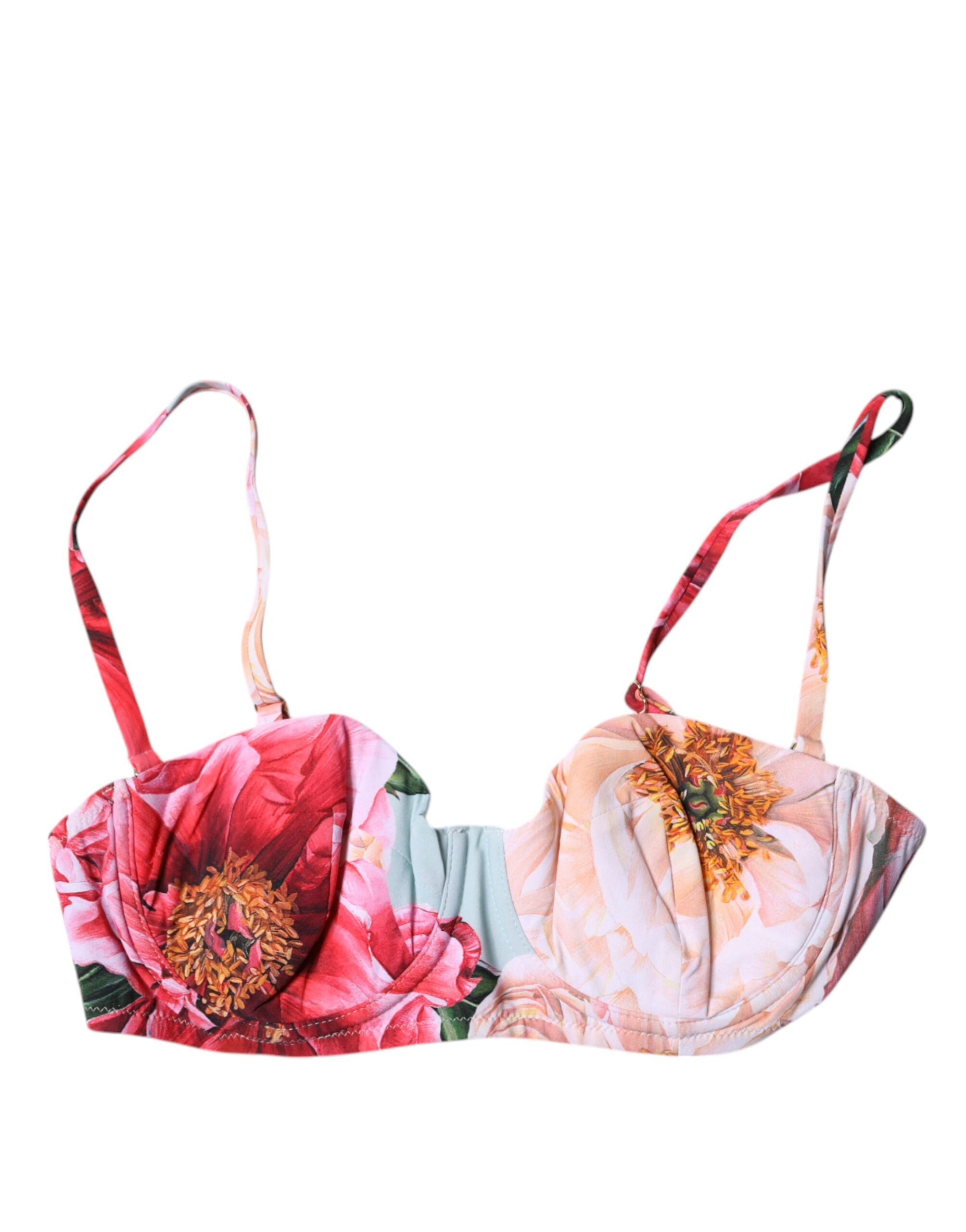 Dolce & Gabbana Multicolor Floral Padded Balconette Bra Women's Underwear (Pre-Owned)