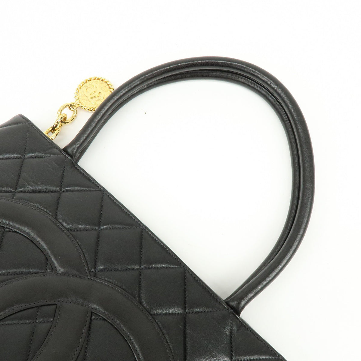 Chanel Medallion Quilted Caviar Black Calfskin Tote Bag Bag (Pre-Owned)
