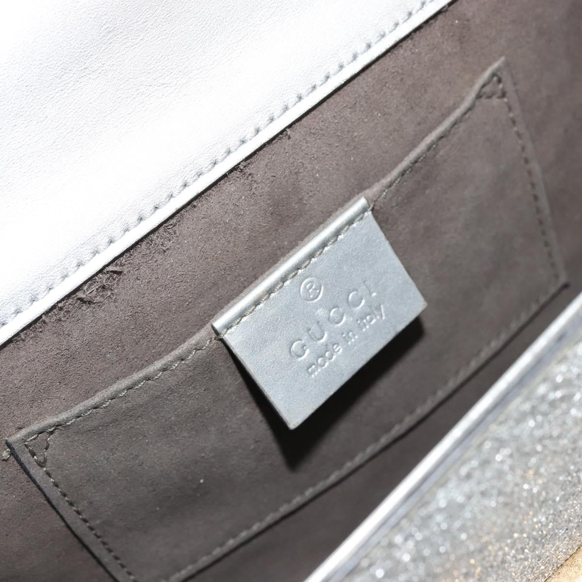 Gucci Padlock Shoulder Bag Nm Gg Coated Canvas And Leather Silver Leather Shoulder Bag Bag (Pre-Owned)