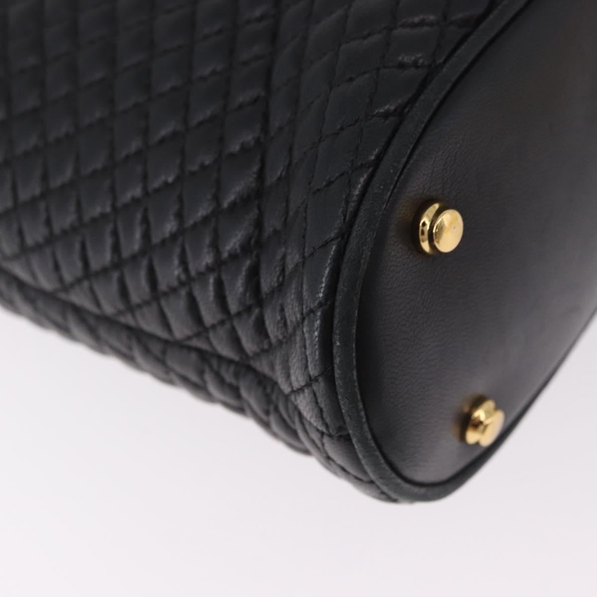 Bally Vintage Chain Quilted Leather Black Leather Shoulder Bag Bag (Pre-Owned)