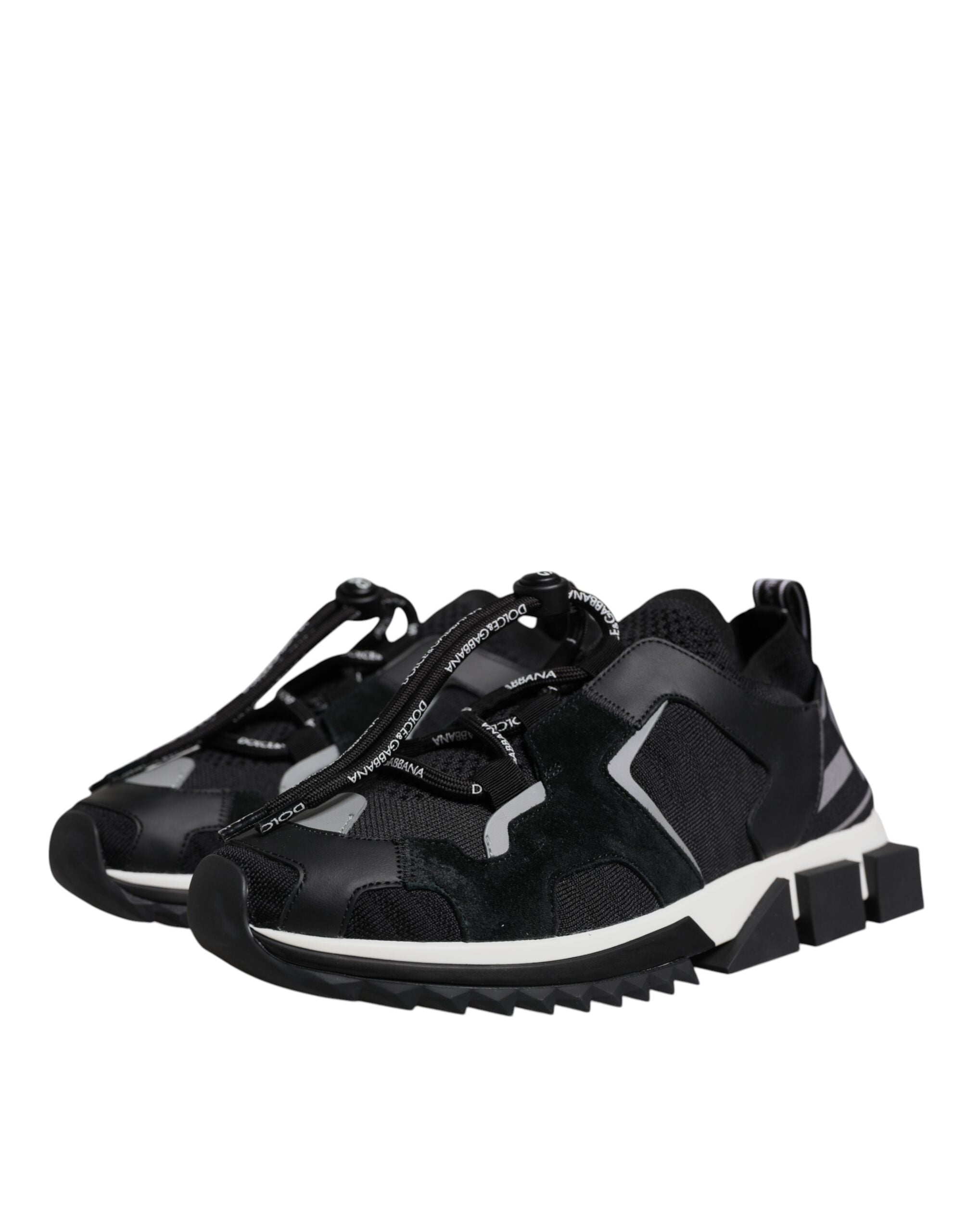 Dolce & Gabbana Black Mesh Sorrento Trekking Sneakers Women's Shoes