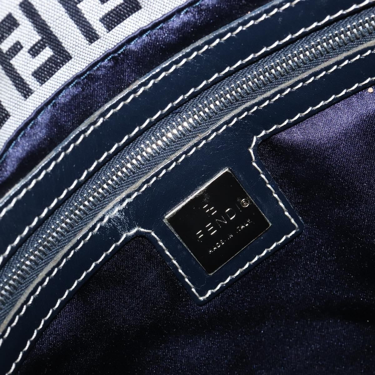 Fendi Zucchino Canvas Mamma Baguette Canvas Navy Canvas Shoulder Bag Bag (Pre-Owned)
