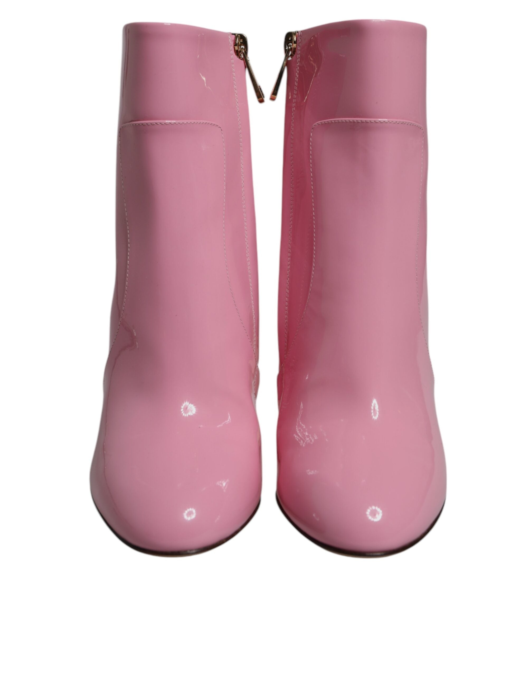 Dolce & Gabbana Pink Patent Leather Heel Mid Calf Boots Women's Shoes (Pre-Owned)