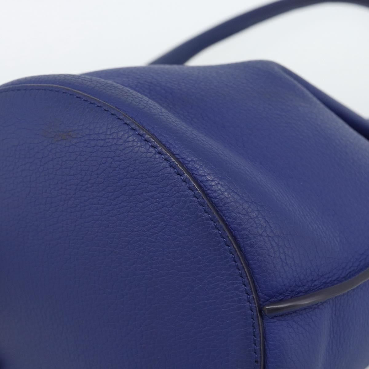 Celine Big Bag Bucket Leather Blue Leather Handbag (Pre-Owned)