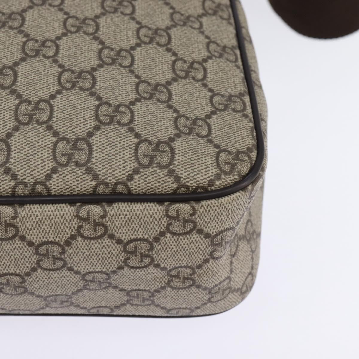 Gucci Front Zip Messenger Gg Coated Canvas Beige Canvas Crossbody Bag Bag (Pre-Owned)