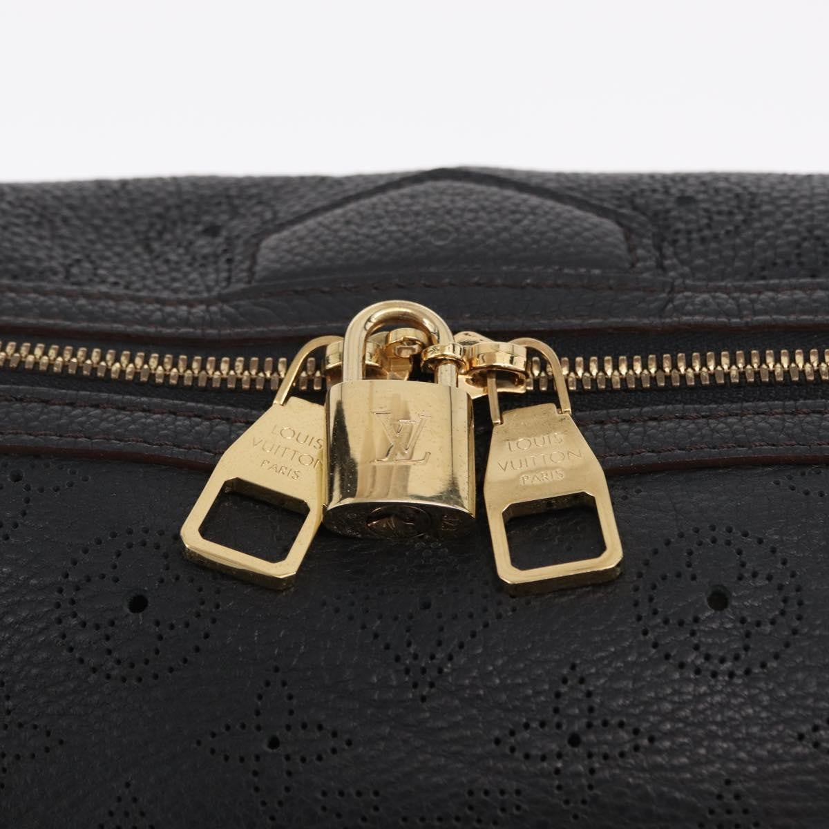 Louis Vuitton Galatea Mahina Leather Black Leather Handbag (Pre-Owned)