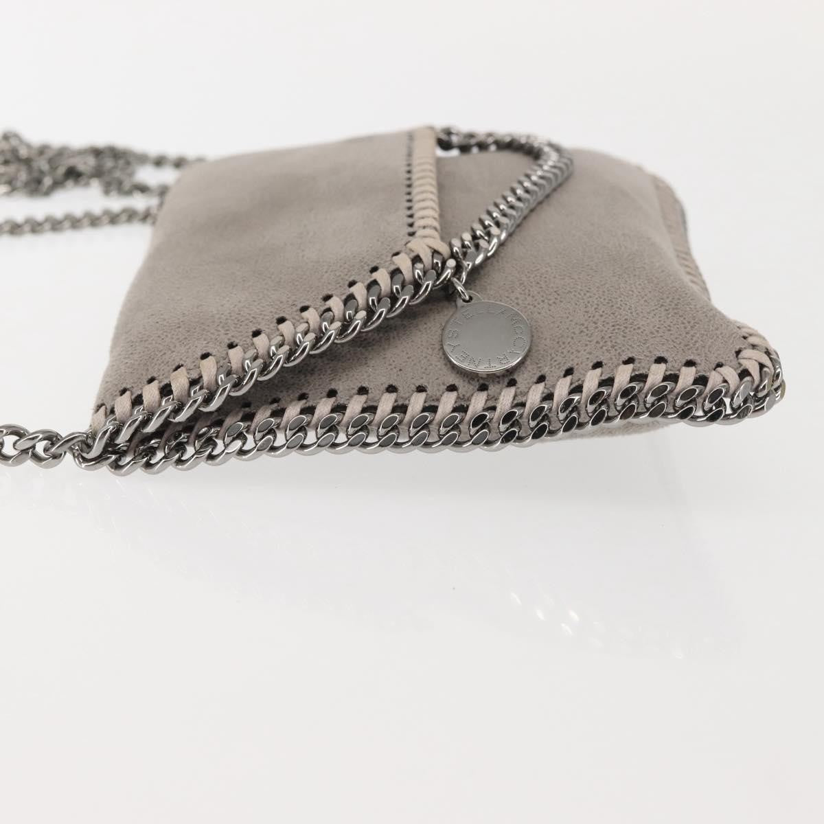 Stella Mccartney Falabella Fold Over Flap Shaggy Deer Gray Suede Bag (Pre-Owned)