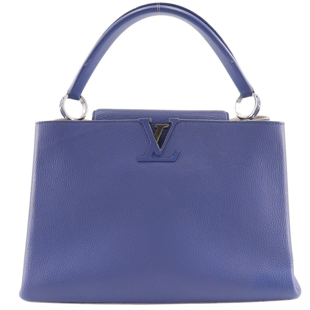 Louis Vuitton Capucines Leather Blue Leather Handbag (Pre-Owned)