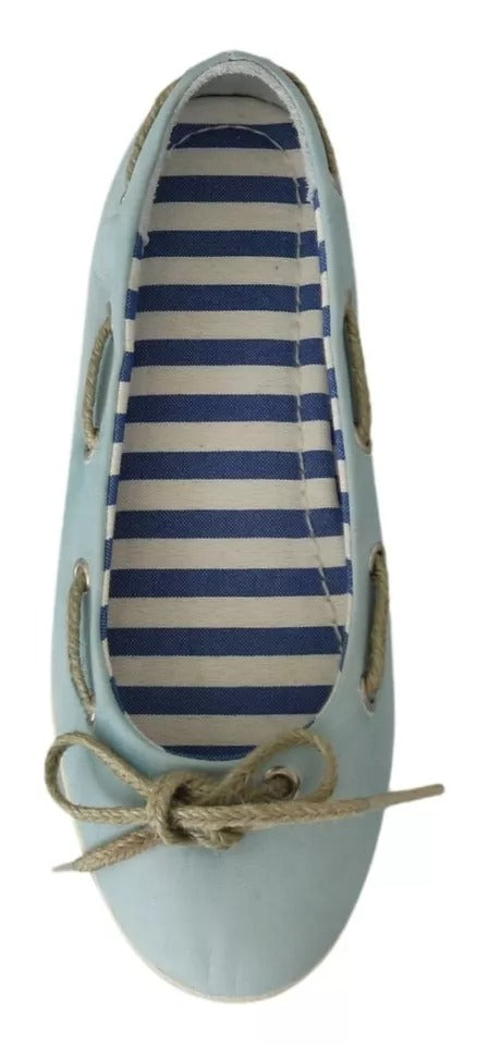 Pantofola D'Oro Minnesota Blue Stripe Flat Slip-On Women's Shoes (Pre-Owned)