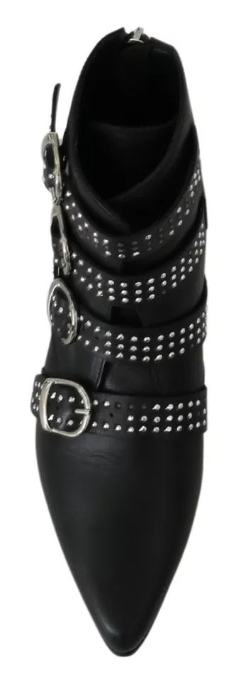 Dondup Black Fashion Buckled Zipper Ankle Boots Women's Shoes (Pre-Owned)