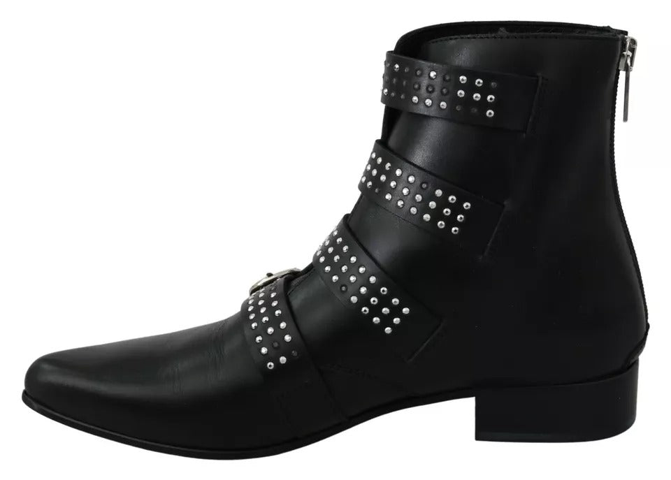 Dondup Black Fashion Buckled Zipper Ankle Boots Women's Shoes (Pre-Owned)