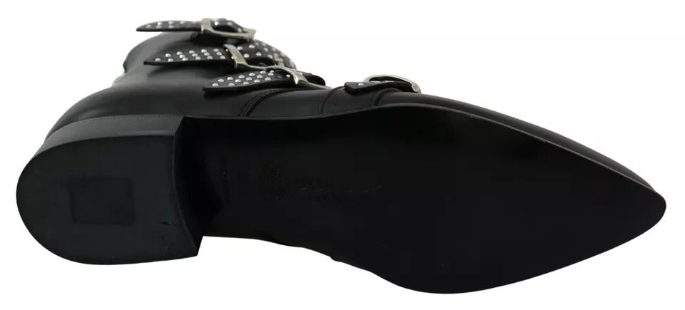 Dondup Black Fashion Buckled Zipper Ankle Boots Women's Shoes (Pre-Owned)