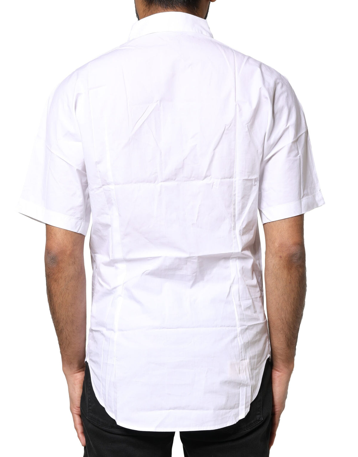 Dolce & Gabbana White Cotton Button Down Casual Men Polo Men's Shirt