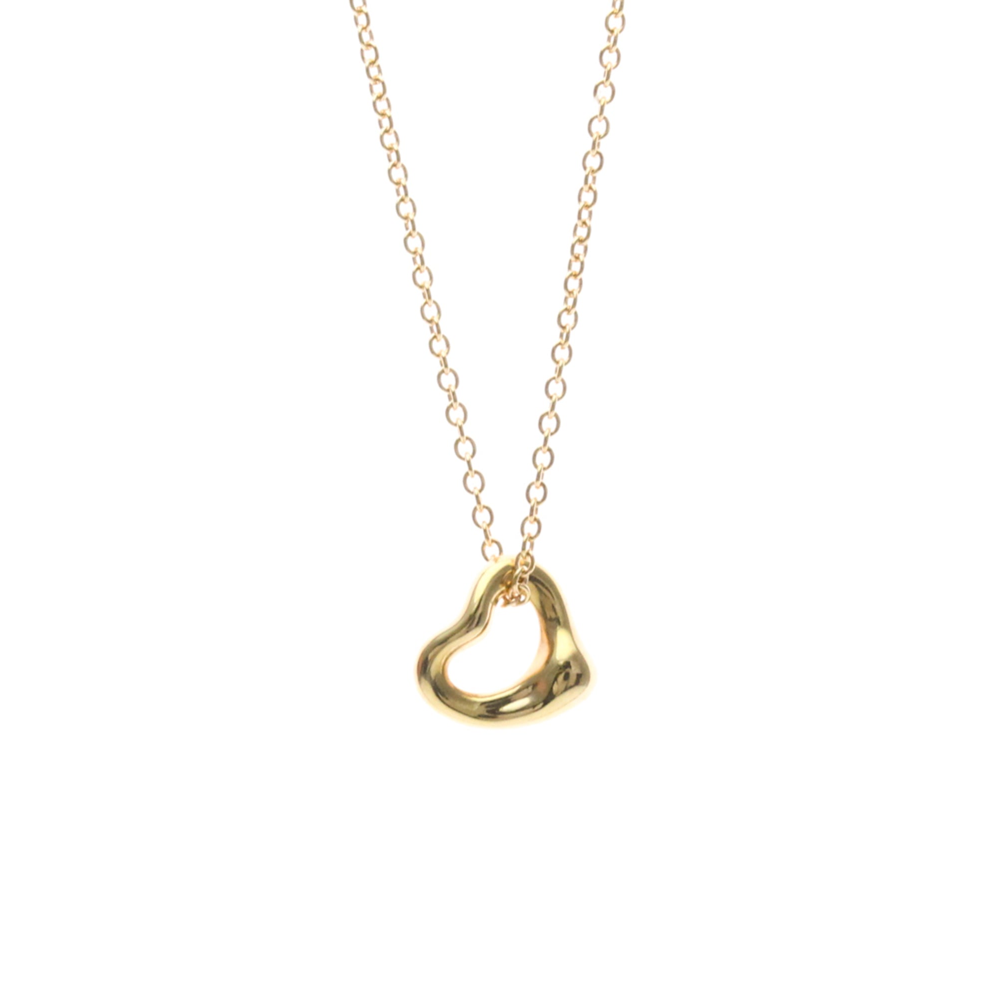 Tiffany & Co. Elsa Peretti Open Heart Pendant 18K Rose Gold Pink Pink_Gold Necklace Jewelry (Pre-Owned)