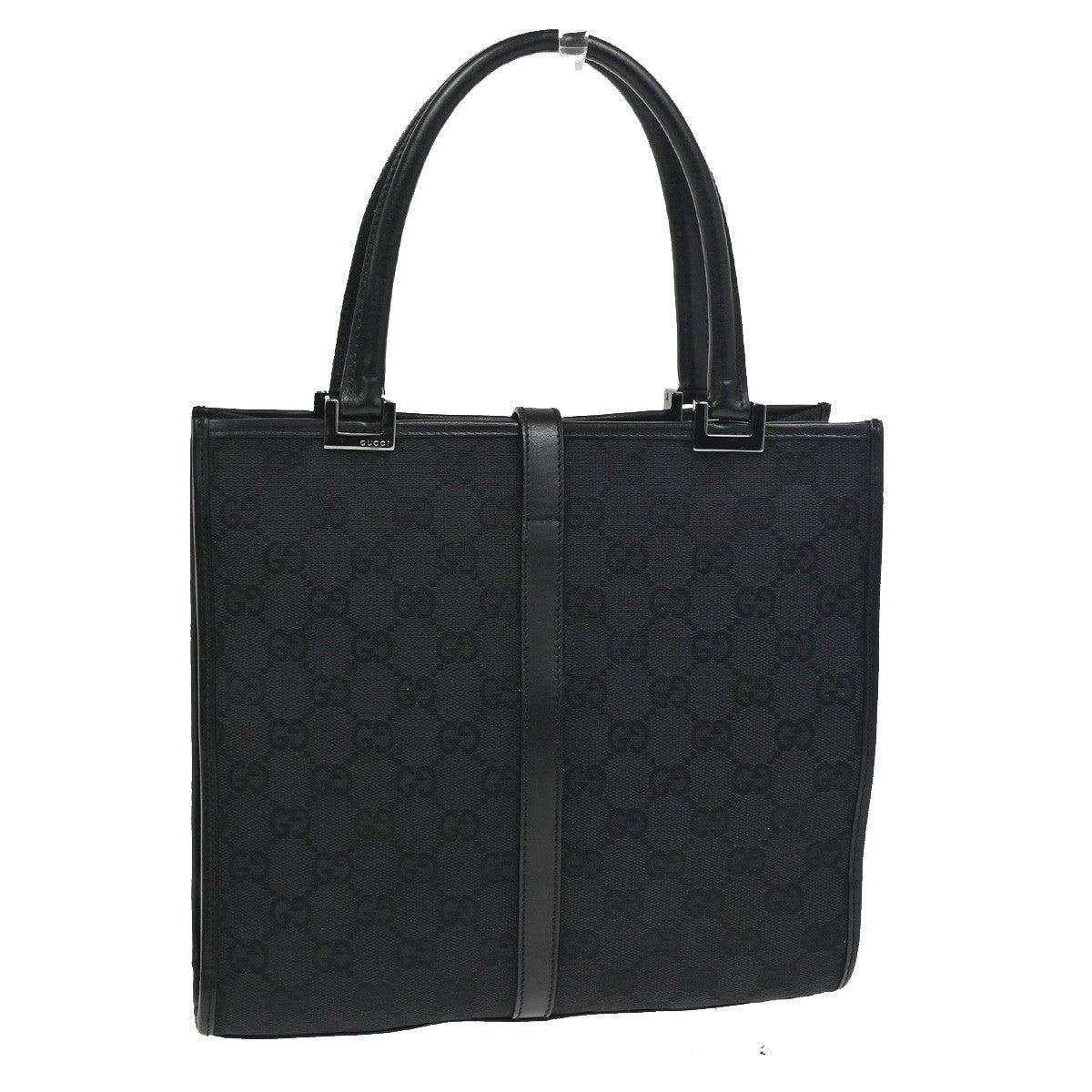 Gucci Jackie Tote Gg Canvas And Leather Black Canvas Handbag (Pre-Owned)