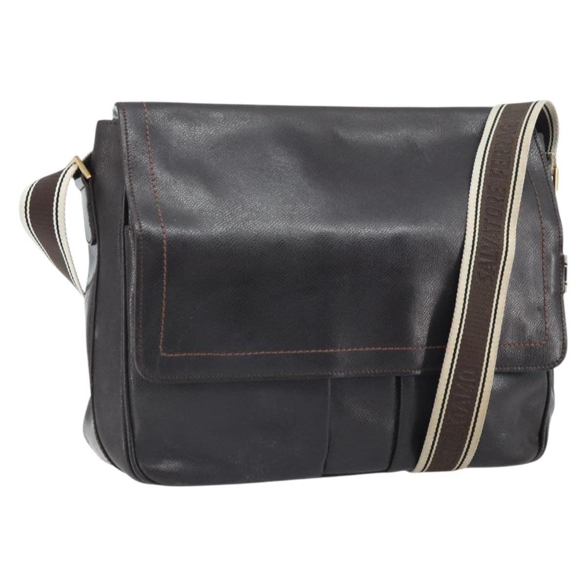 Salvatore Ferragamo Vintage Leather Brown Leather Shoulder Bag Bag (Pre-Owned)