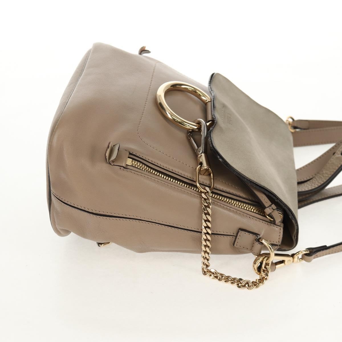 Chloe Faye Leather And Suede Beige Suede Backpack Bag (Pre-Owned)