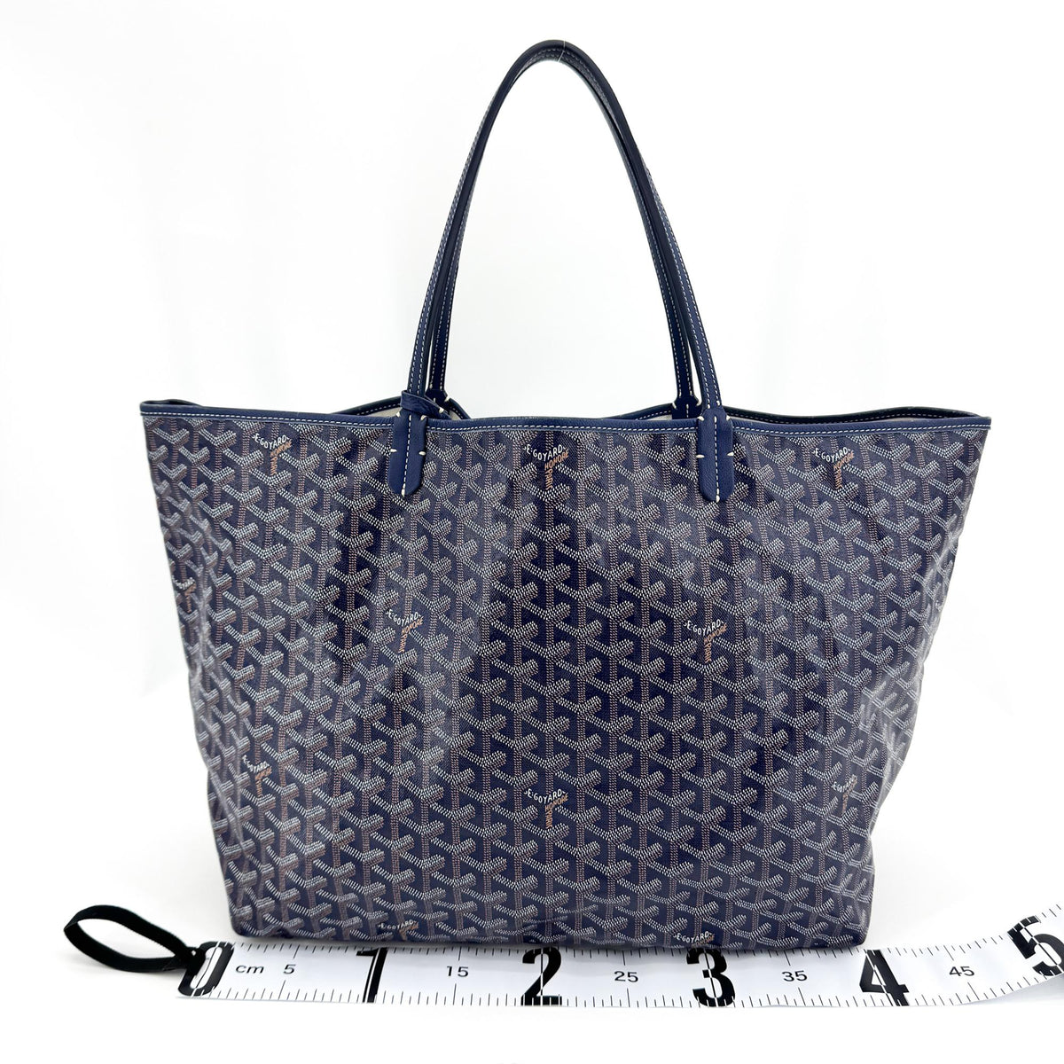 Goyard Saint Louis Coated Canvas Navy Canvas Tote Bag Bag (Pre-Owned)