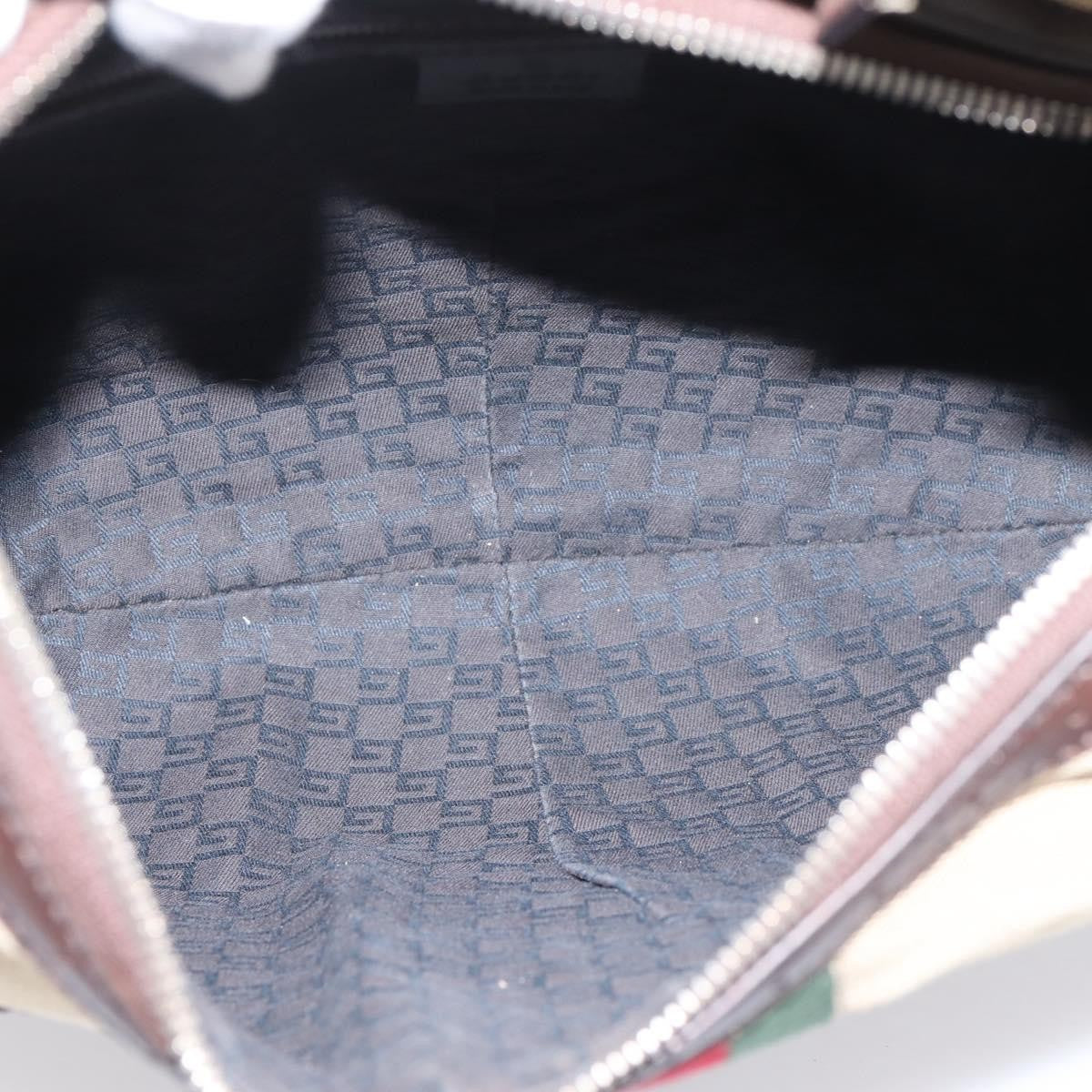 Gucci Reins Web Hobo Canvas Beige Canvas Shoulder Bag Bag (Pre-Owned)