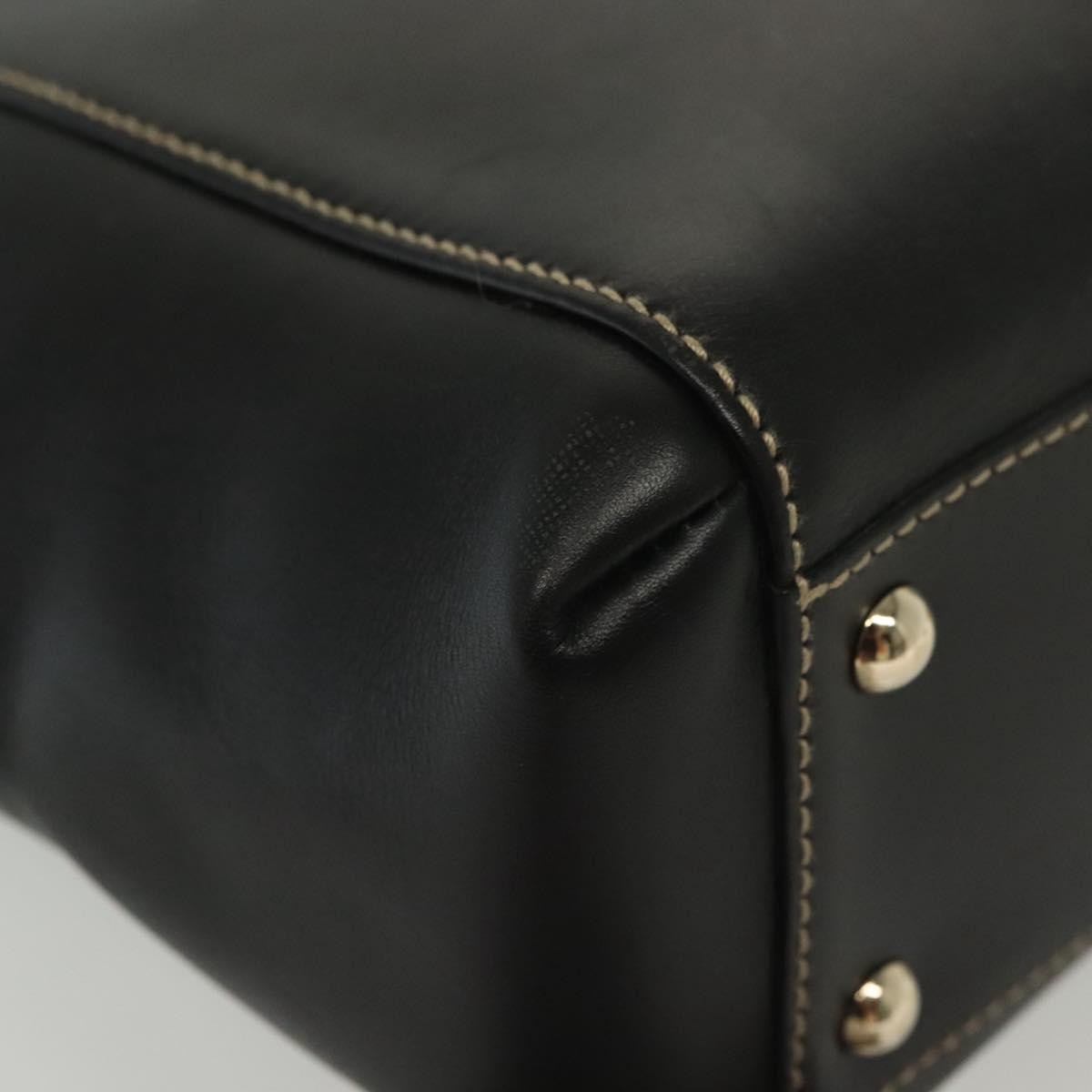 Gucci Tote Leather Black Leather Tote Bag Bag (Pre-Owned)
