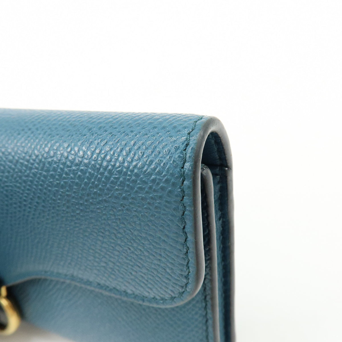 Christian Dior Saddle Flap Leather Blue Leather Wallets Accessory (Pre-Owned)