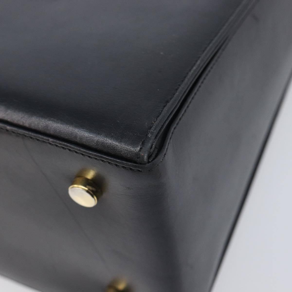 Salvatore Ferragamo Convertible Top Handle Leather Black Leather Handbag (Pre-Owned)
