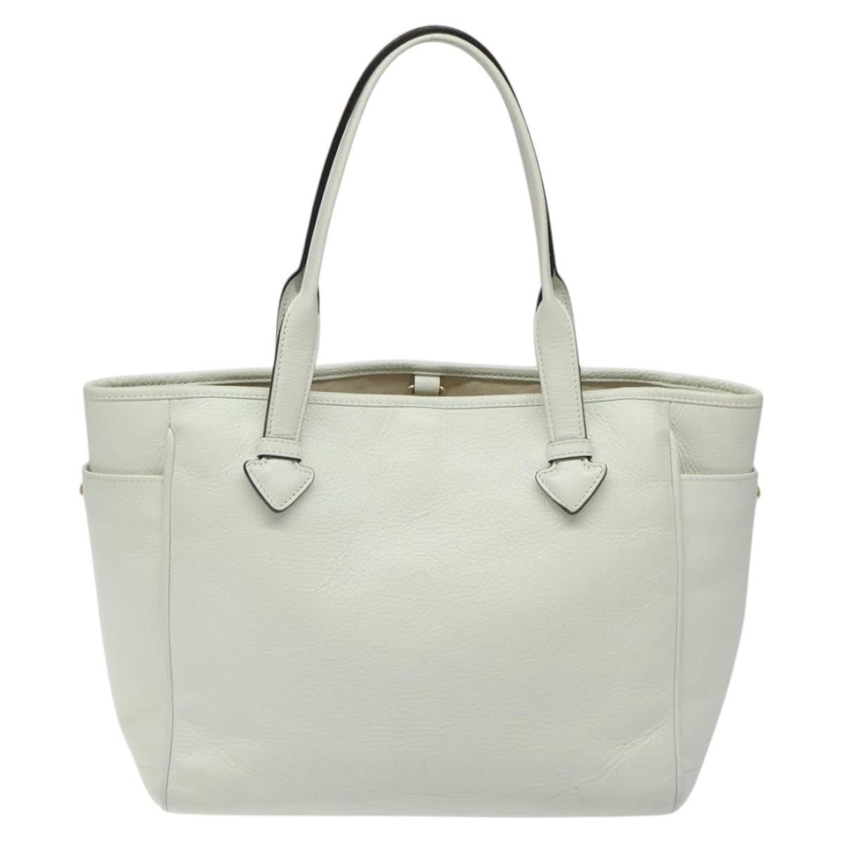 Loewe Heritage Leather White Leather Tote Bag Bag (Pre-Owned)