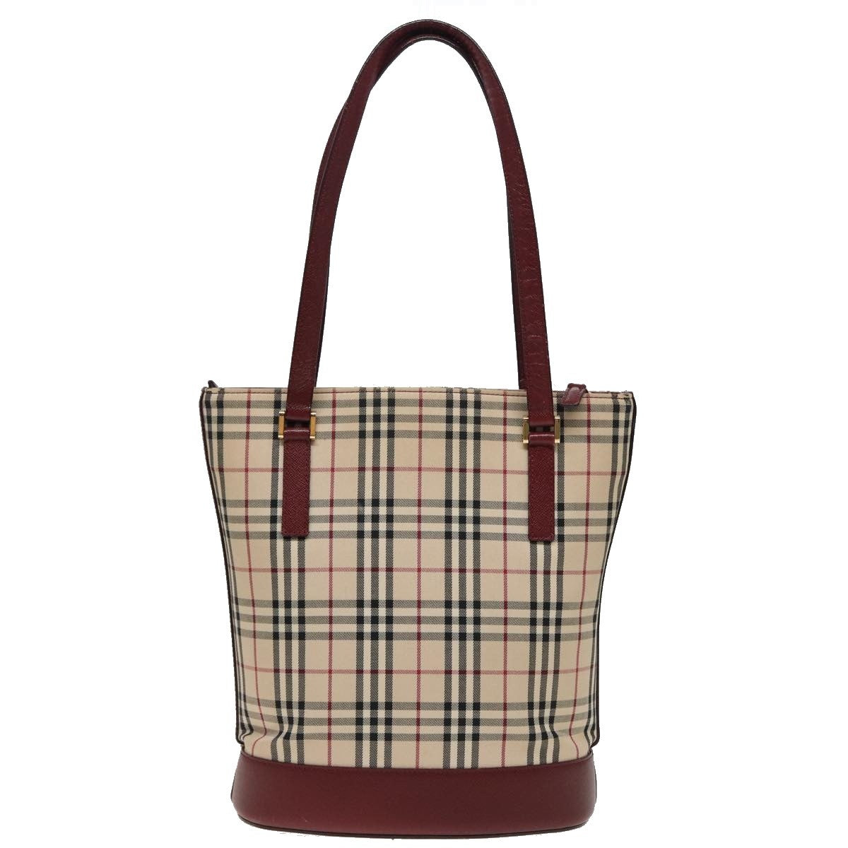 Burberry Nova Check Tote Canvas And Leather Beige Canvas Tote Bag Bag (Pre-Owned)