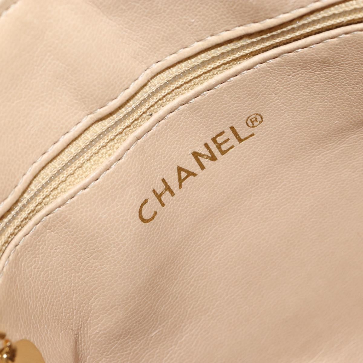 Chanel Vintaghe Chain Quilted Caviar Beige Leather Shoulder Bag Bag (Pre-Owned)