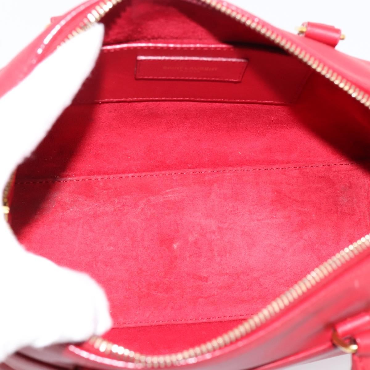 Saint Laurent Classic Baby Duffle Leather Red Leather Handbag (Pre-Owned)