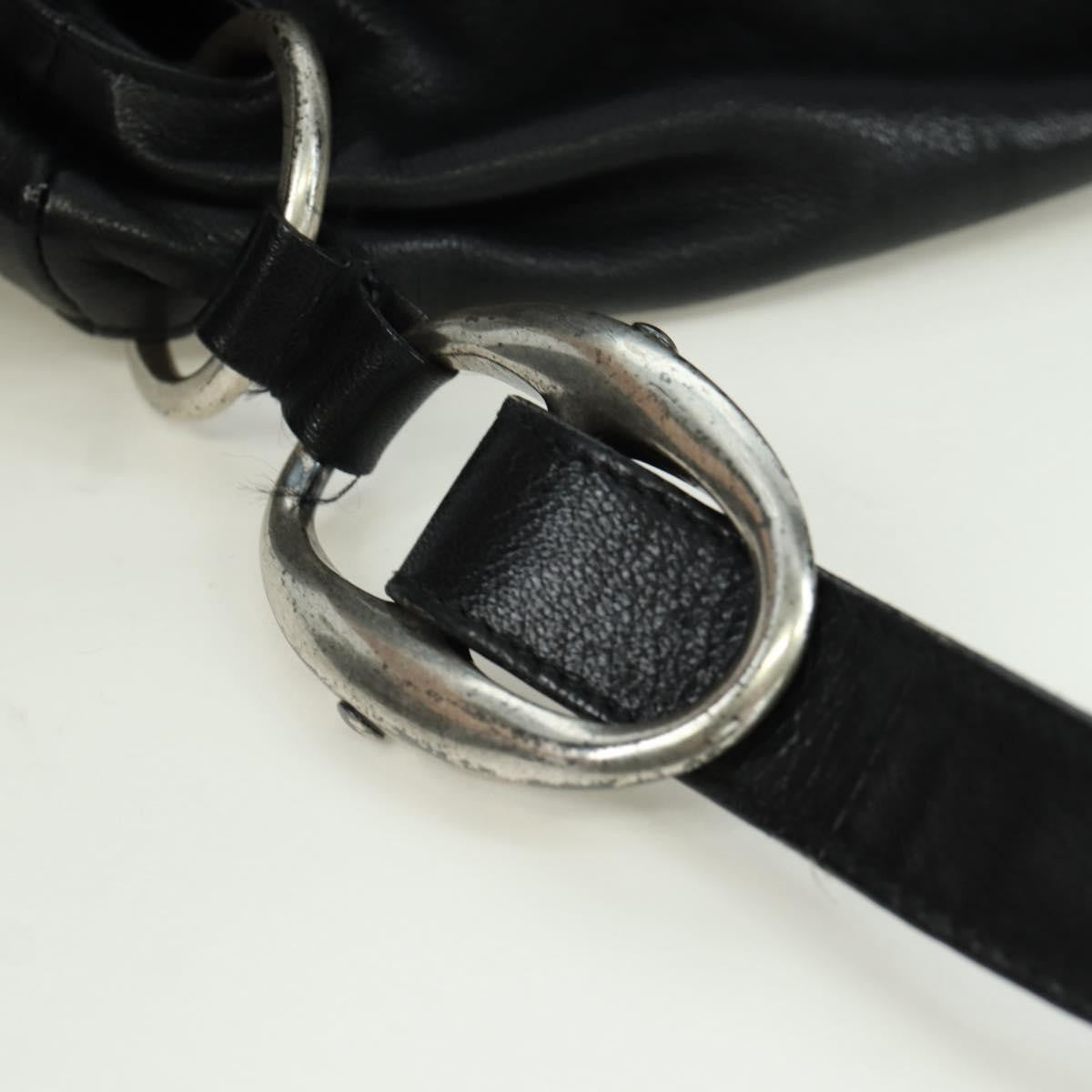 Saint Laurent Vintage Shoulder Bag Leather Black Leather Shoulder Bag Bag (Pre-Owned)