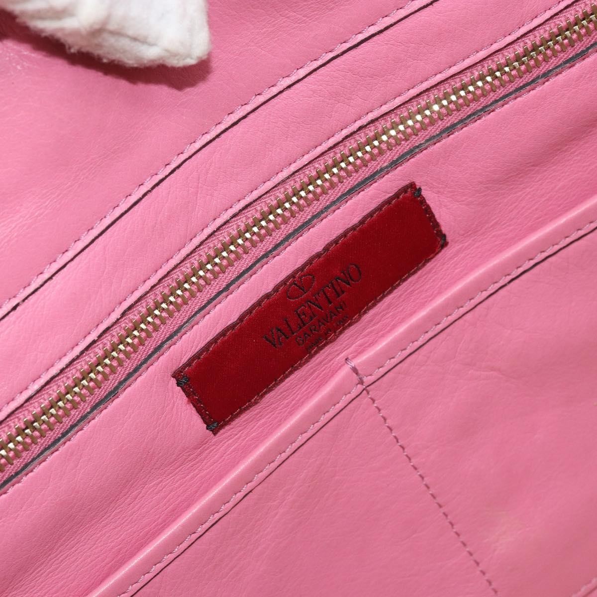 Valentino Garavani Rockstud Tote Soft Leather Pink Leather Tote Bag Bag (Pre-Owned)