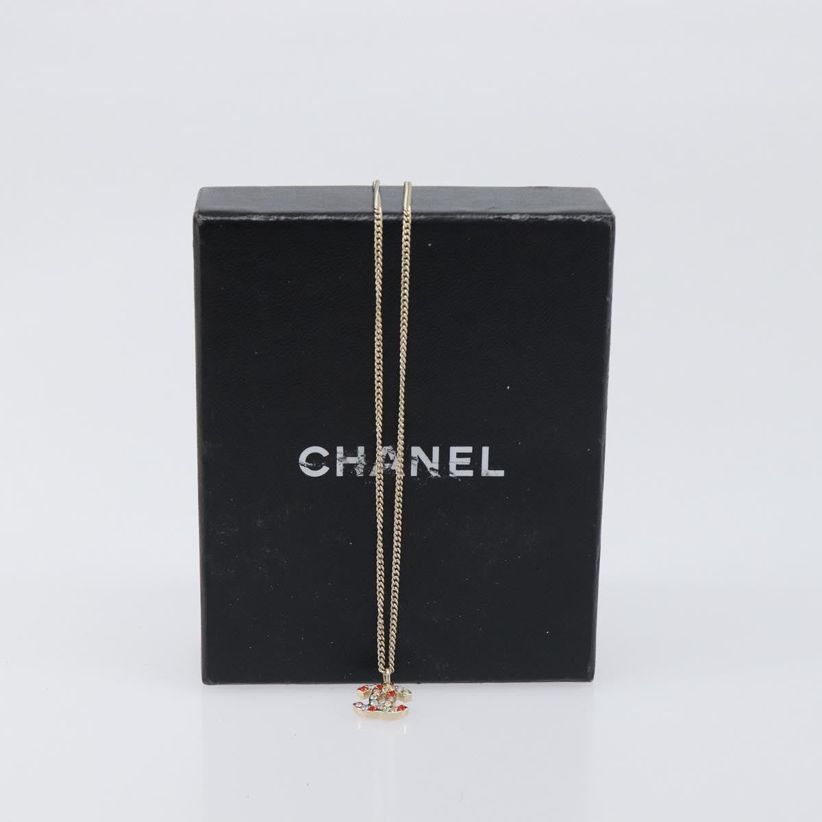 Chanel Rainbow Cc Pendant Metal And Crystals Multicolour Metal Necklace Jewelry (Pre-Owned)