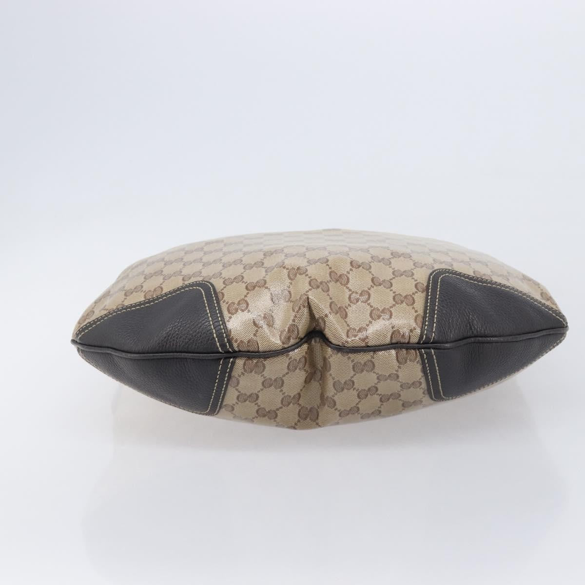 Gucci Nice Hobo Patent Canvas Beige Canvas Shoulder Bag Bag (Pre-Owned)