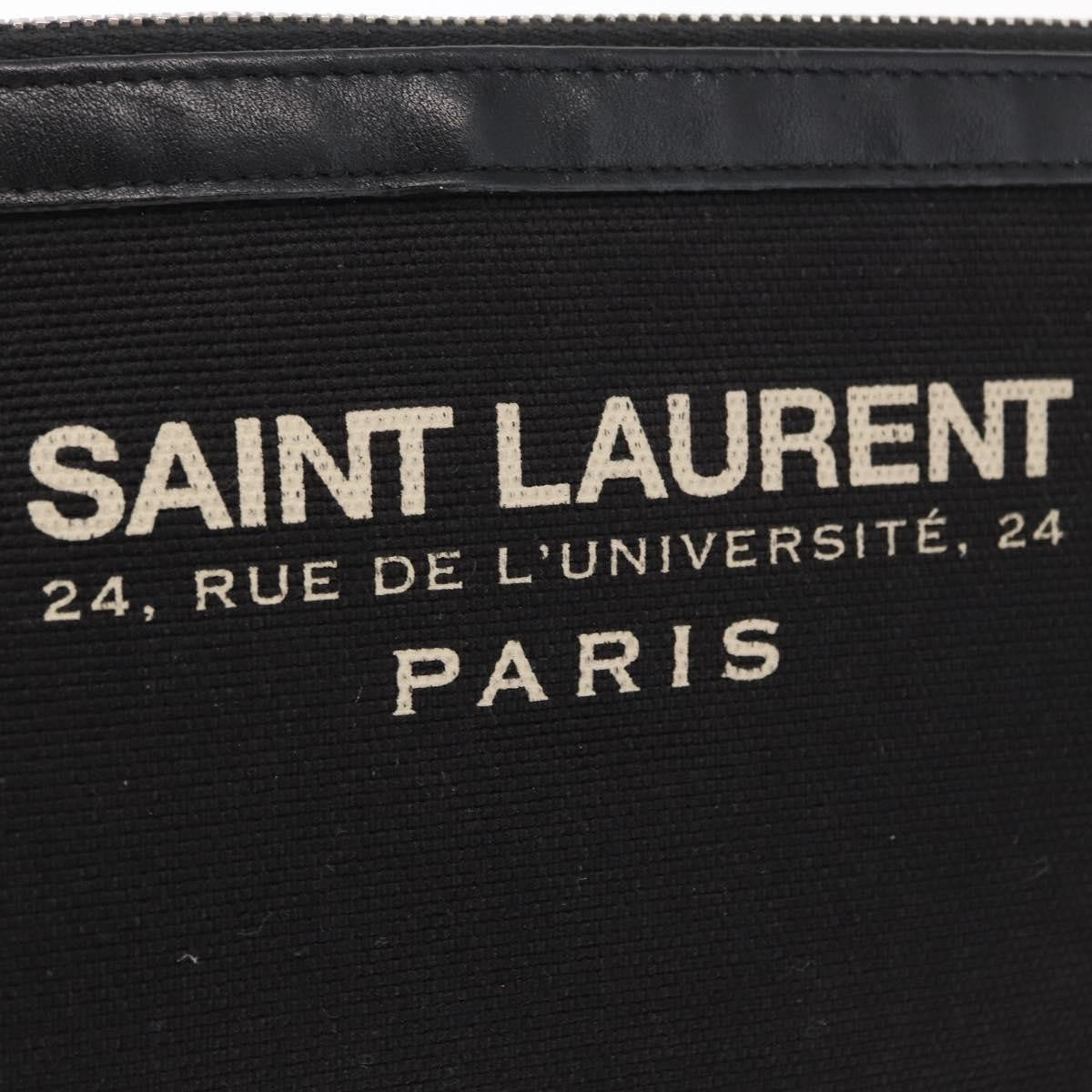 Saint Laurent Beach Zip Canvas Khaki Canvas Clutche & Pouche Bag (Pre-Owned)