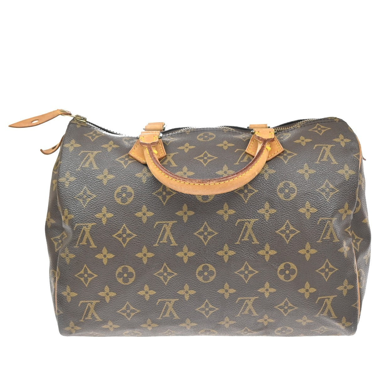 Louis Vuitton Speedy Monogram Canvas Brown Leather Handbag (Pre-Owned)