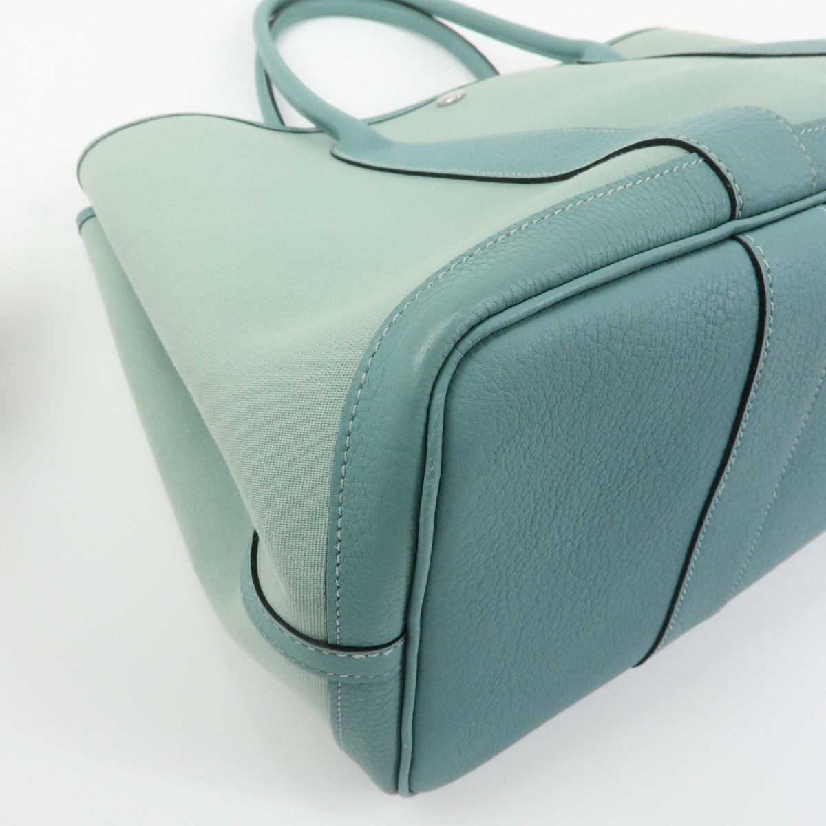 Hermes Garden Party Toile And Leather Green Canvas Tote Bag Bag (Pre-Owned)