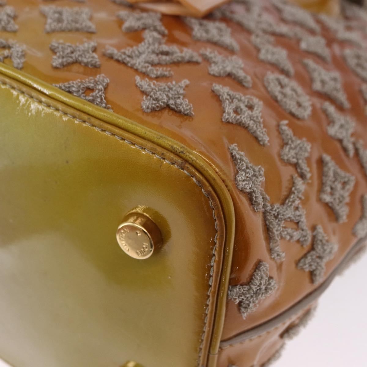 Louis Vuitton Fascination Lockit Patent Lambskin Brown Pearl Handbag (Pre-Owned)