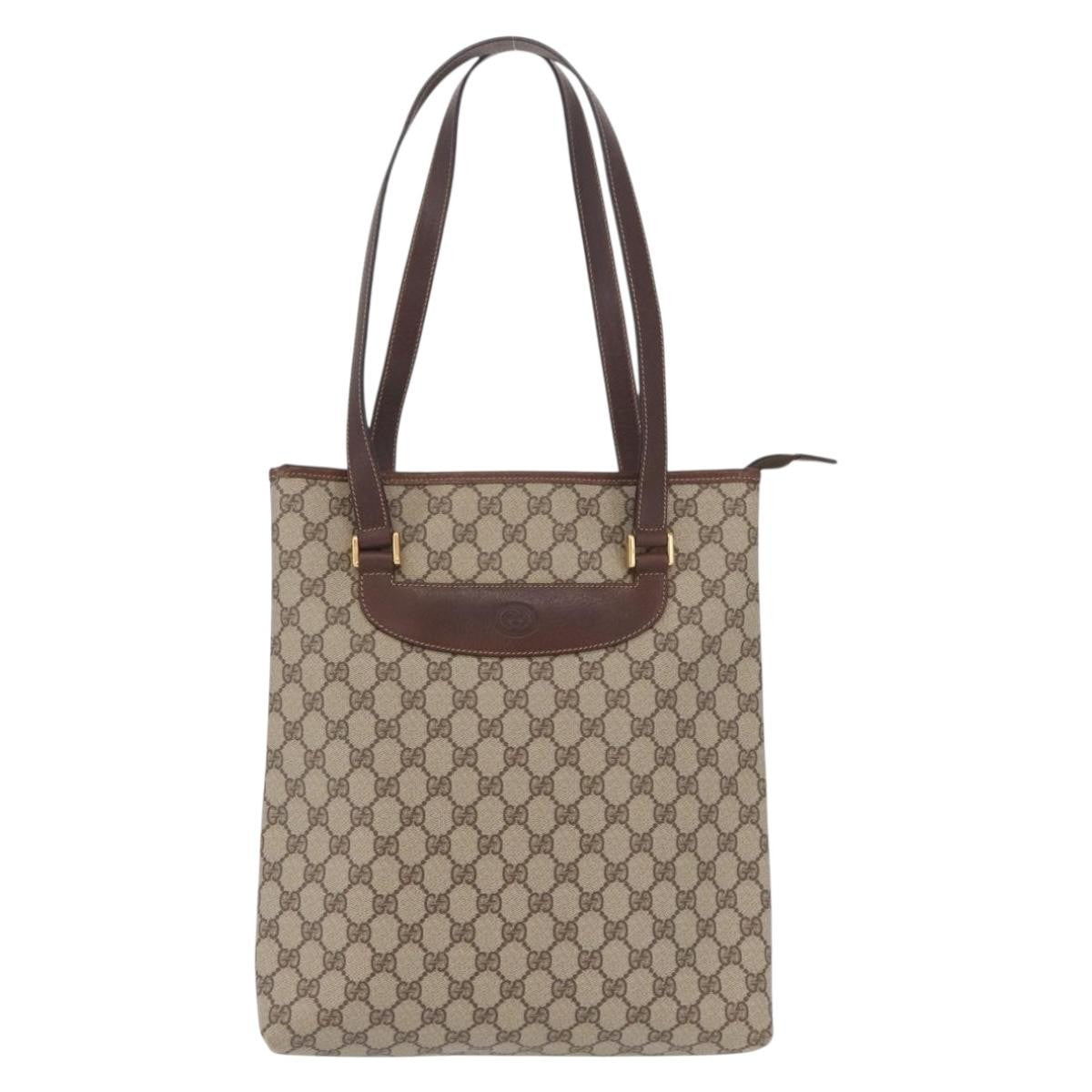 Gucci Vertical Tote Gg Canvas Beige Canvas Tote Bag Bag (Pre-Owned)