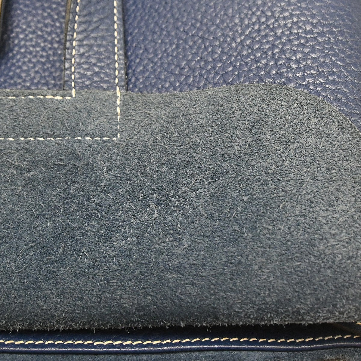 Hermes Halzan Clémence Blue Leather Tote Bag Bag (Pre-Owned)