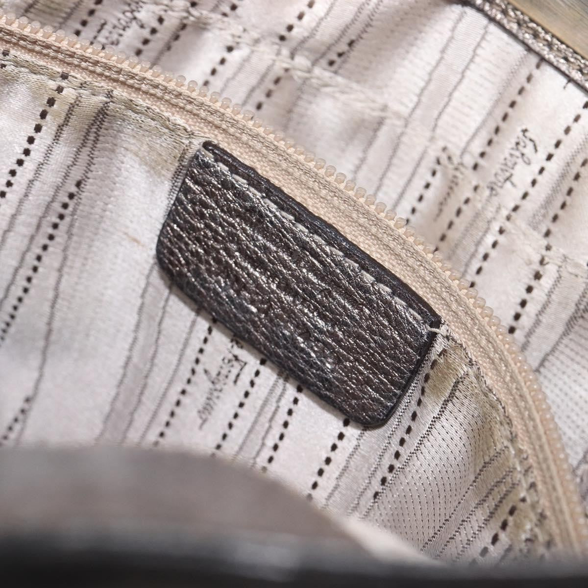 Salvatore Ferragamo Gancini Leather Gold Leather Crossbody Bag Bag (Pre-Owned)