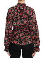 Dolce & Gabbana Elegant Black Floral Silk Women's Shirt