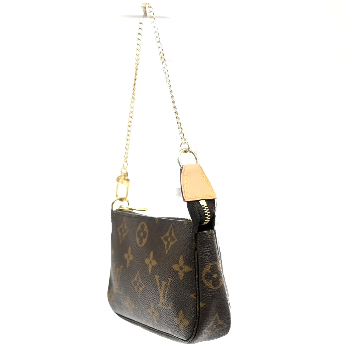 Louis Vuitton Mini Pochette Accessoires Canvas Brown Leather Clutche & Pouche Bag (Pre-Owned)