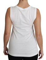 Dolce & Gabbana Elegant White Sleeveless Cotton Silk Women's Shirt