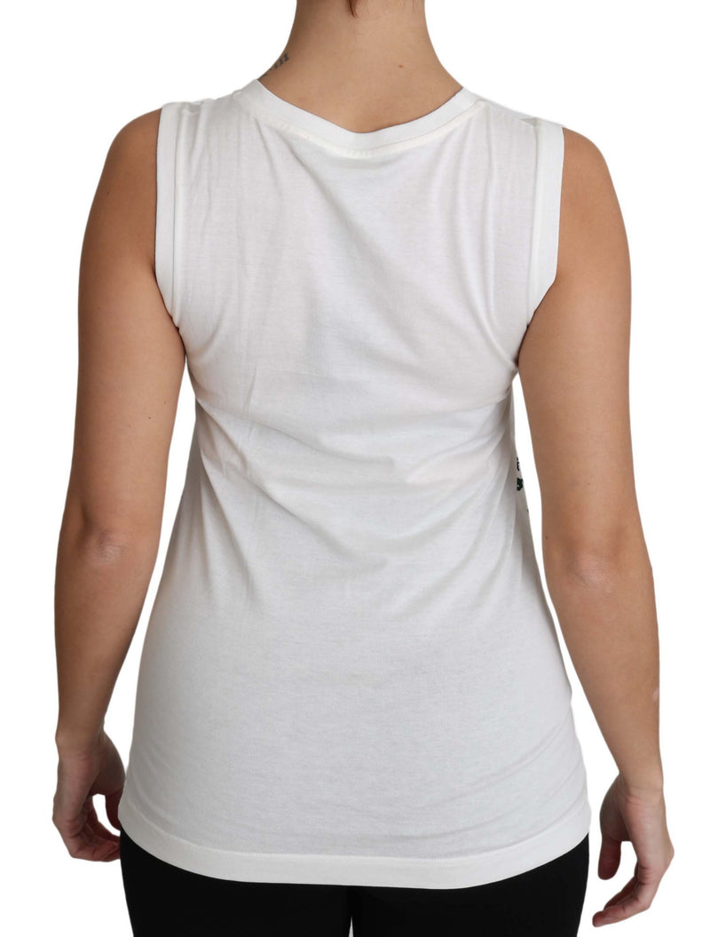 Dolce & Gabbana Elegant White Sleeveless Cotton Silk Women's Shirt