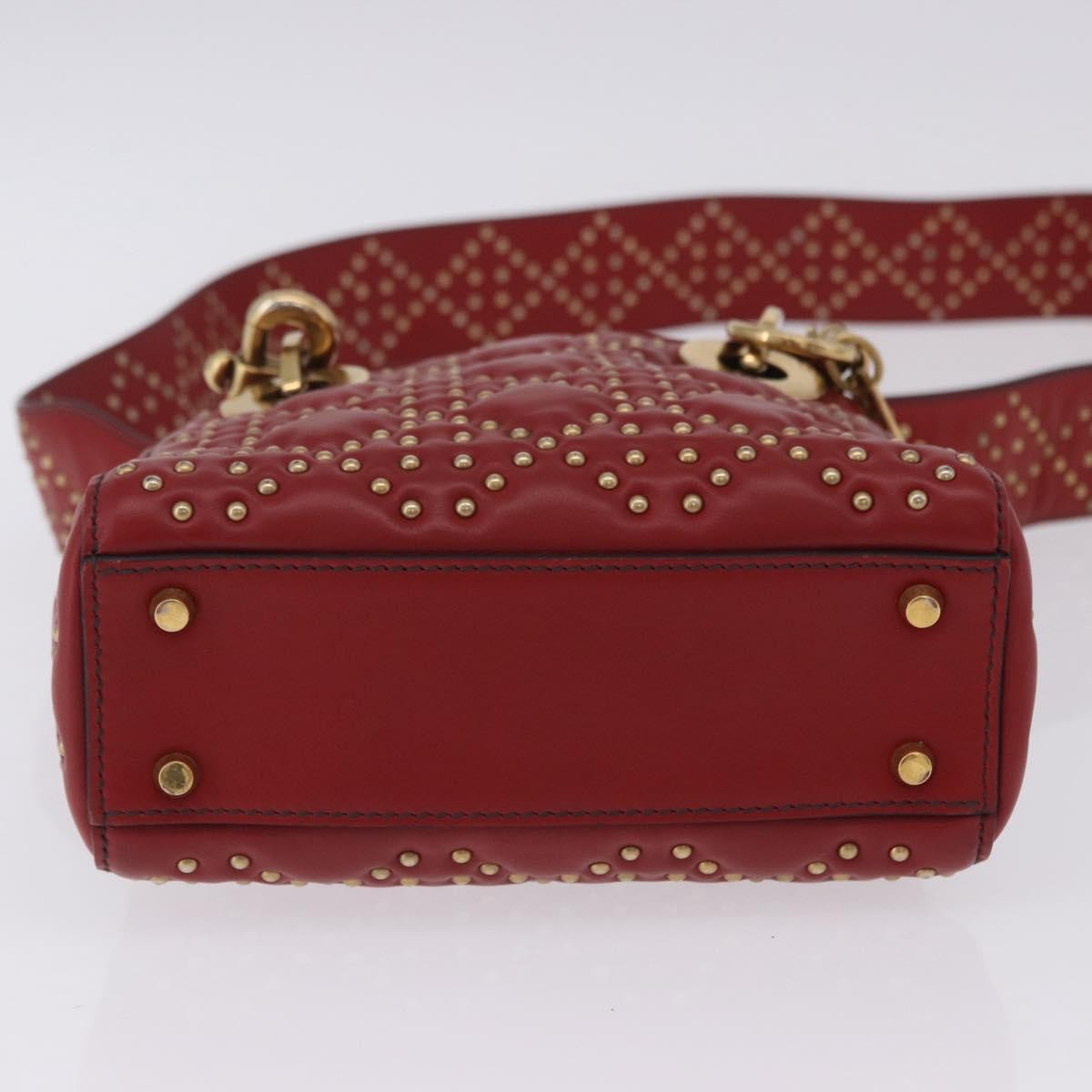 Christian Dior Lady Dior Red Leather Handbag (Pre-Owned)