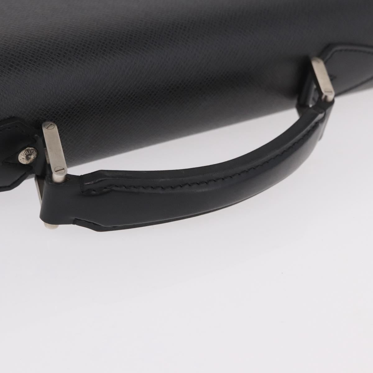Louis Vuitton Serviette Moskova Taiga Leather Black Leather Briefcase Bag (Pre-Owned)