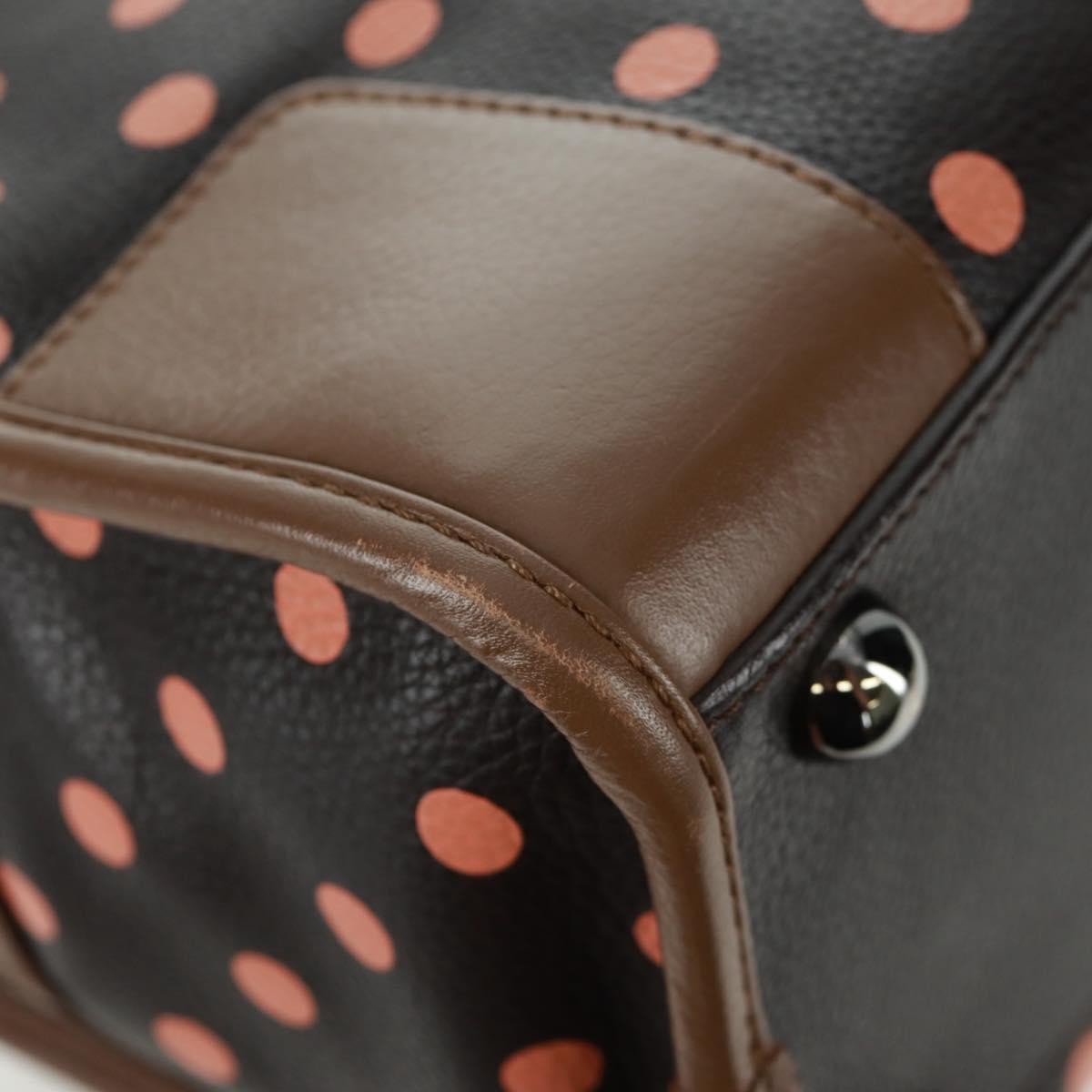 Loewe Cruz Printed Leather Brown Leather Handbag (Pre-Owned)