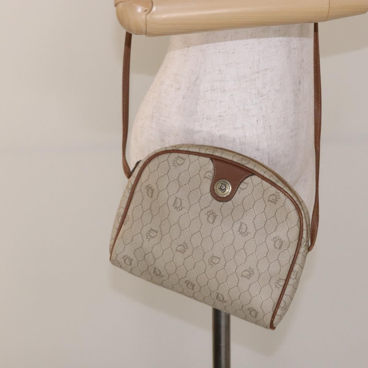 Christian Dior Vintage Honeycomb Canvas Beige Canvas Bag (Pre-Owned)