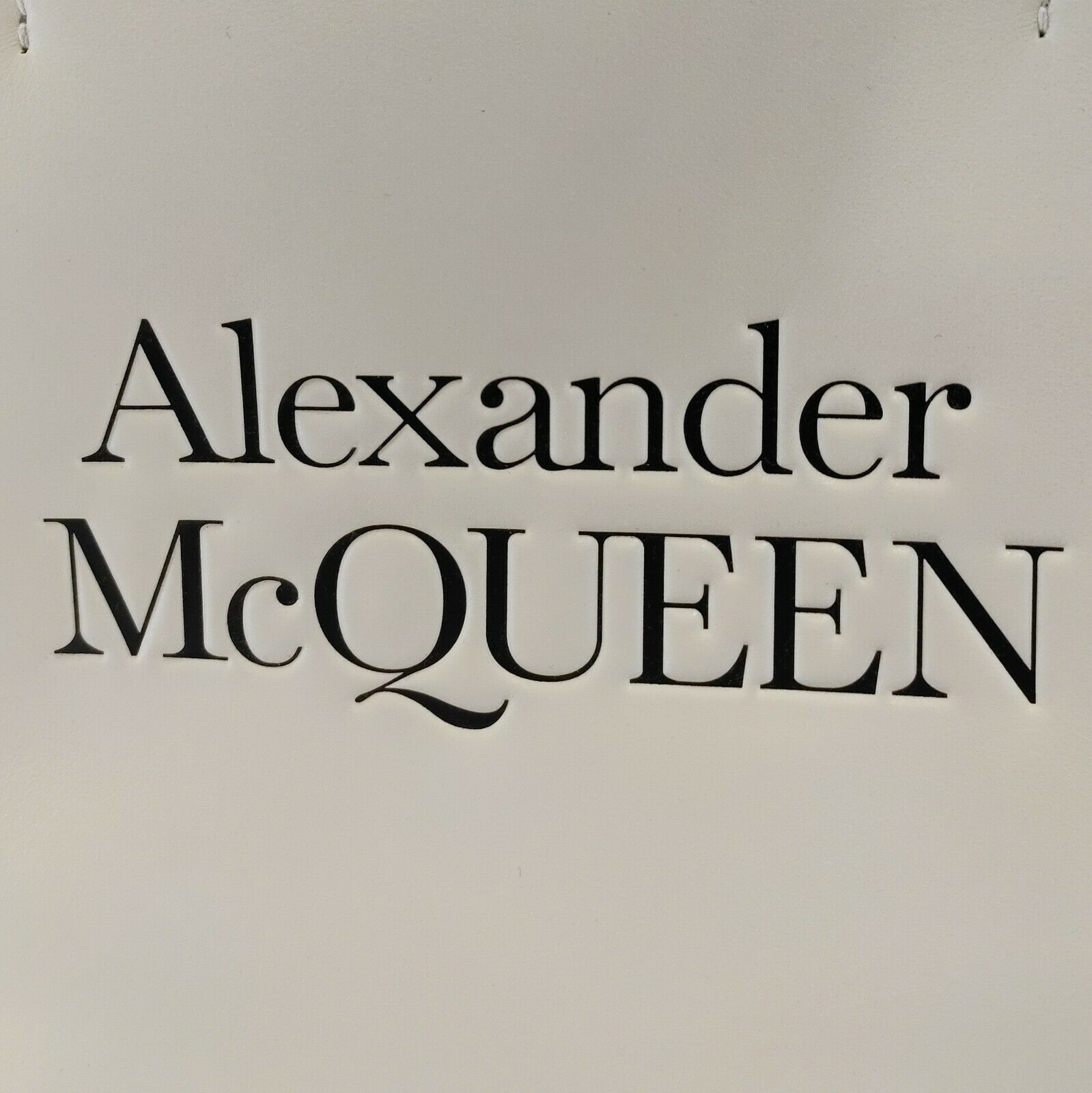 Alexander McQueen Ivory Leather Signature Logo Shopper Tote